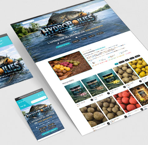 Site e-commerce pour bouillettes et accessoires de pêche à la carpe