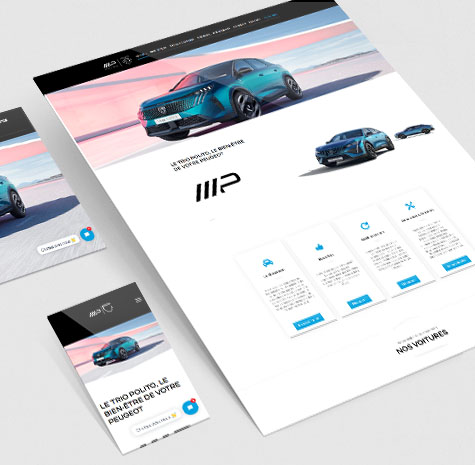 Site web pour un garage automobile Peugeot